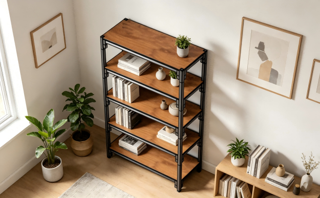 4-tier Storage shelf of antique-style