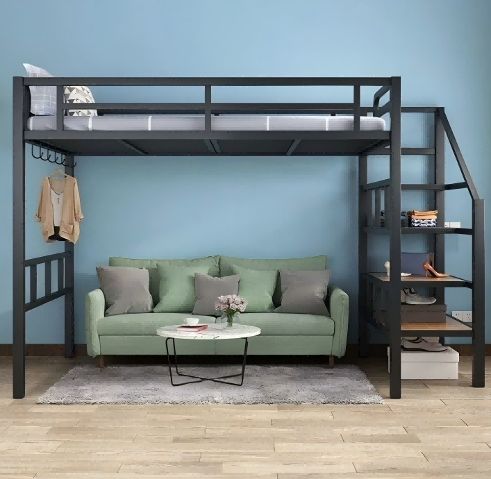 Loft bed and frame with ladder