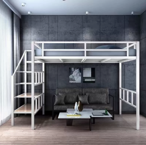 Loft bed and frame with ladder