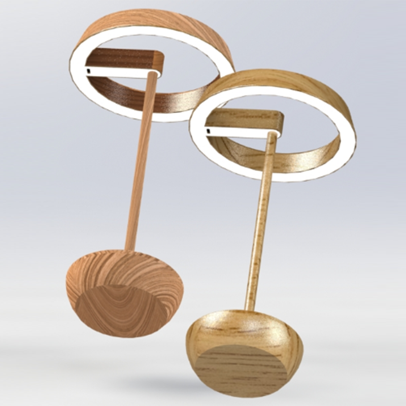 Luxury Wooden Decorative Table Lamp With Charging For Dining Room