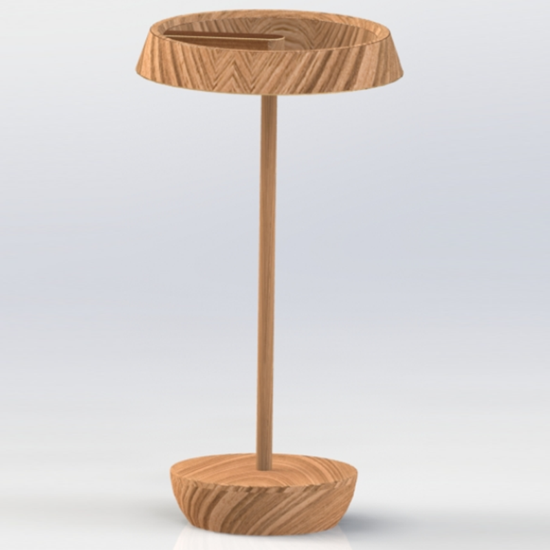 Luxury Wooden Decorative Table Lamp With Charging For Dining Room