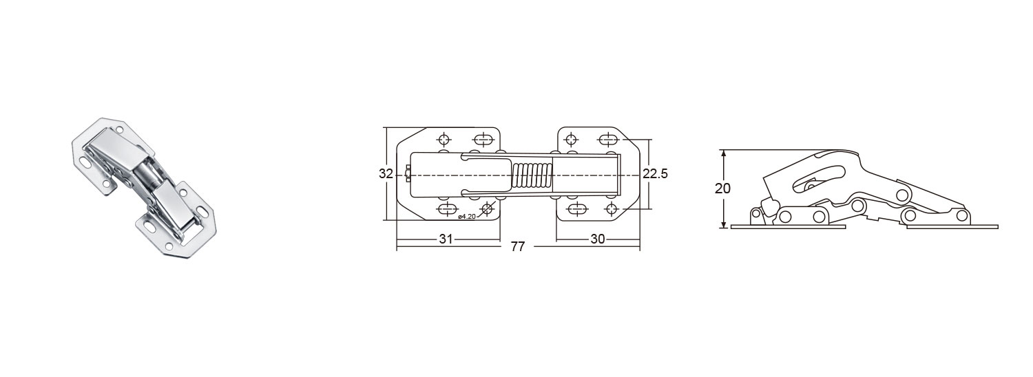 small hydraulic hinge