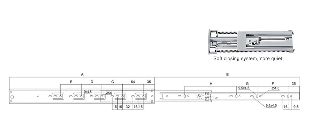 Push to Open Ball Bearing Slides