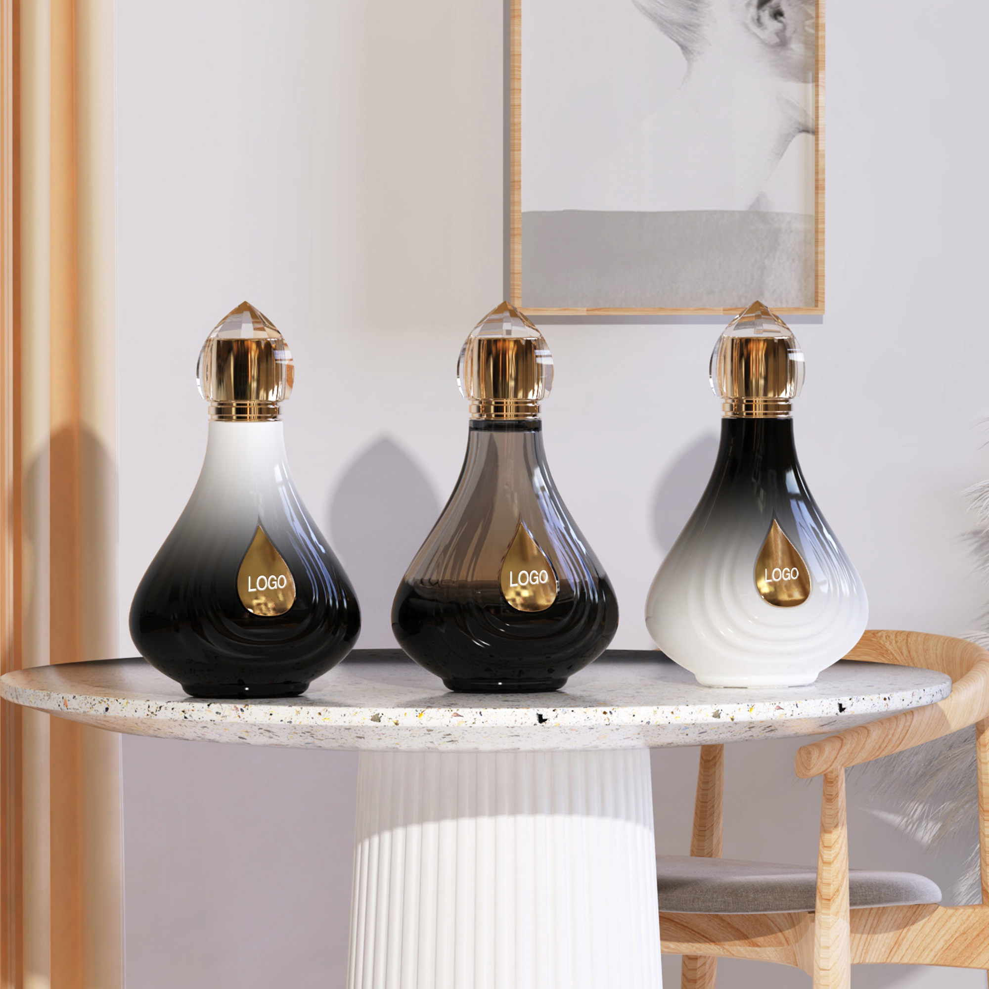 Custom Glass Perfume Bottle With Unique Shape