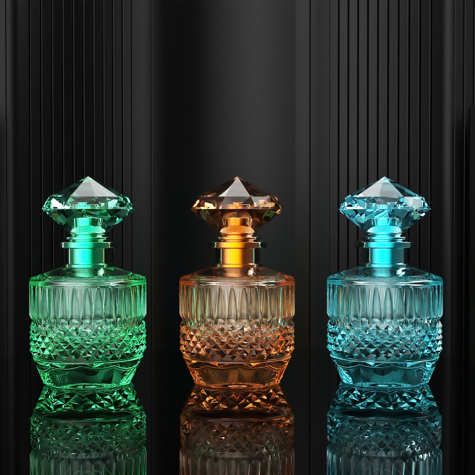 Botella de perfume personalizada de estilo vintage con forma redonda clásica