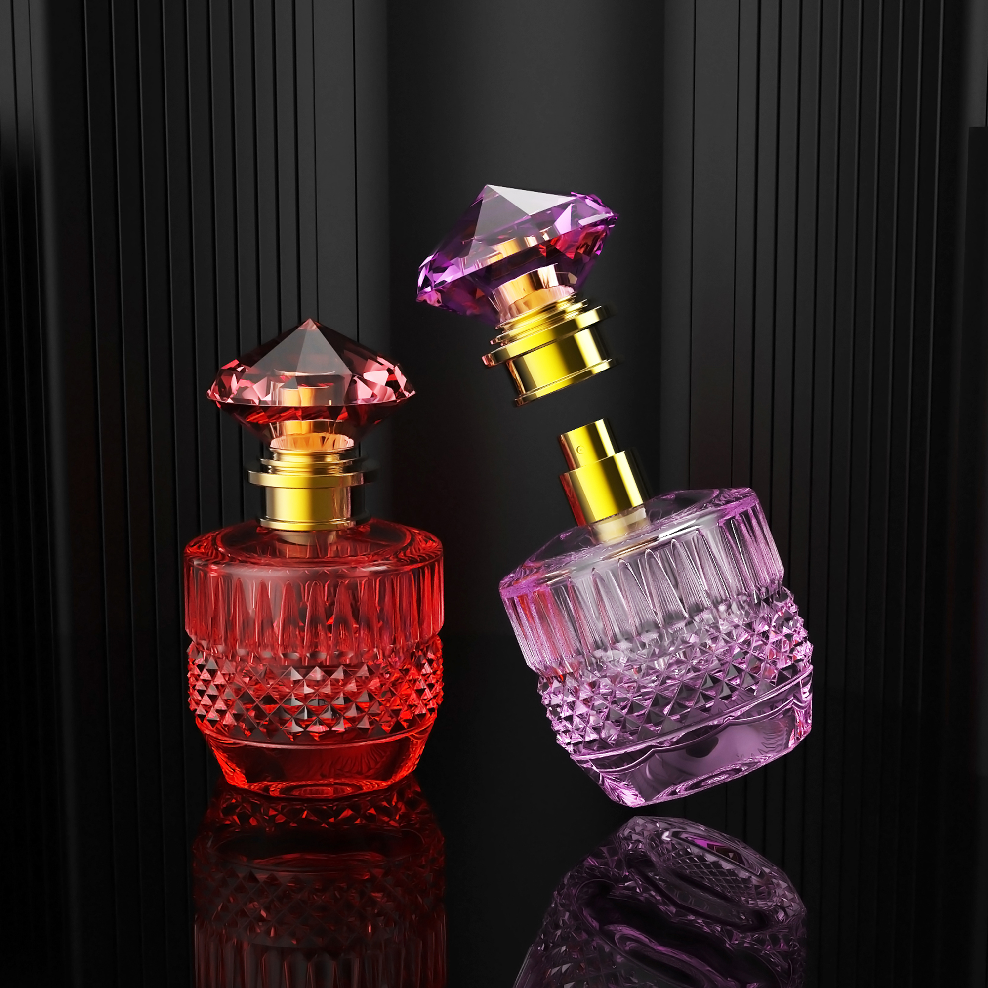 Custom Vintage Style Perfume Bottle With Classic Round Shape