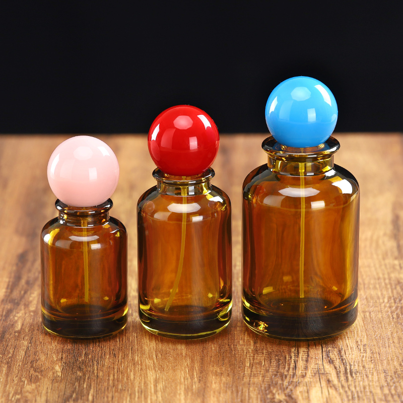 Transparent Round Perfume Bottle With Cap