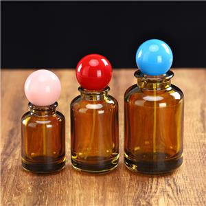 Transparent Round Perfume Bottle With Cap