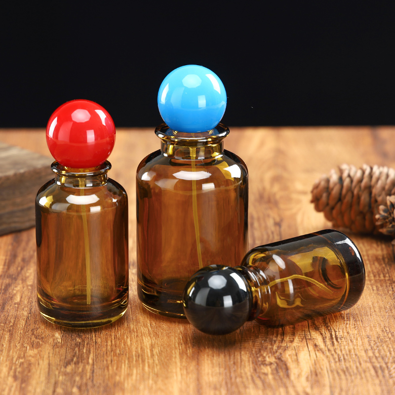 Transparent Round Perfume Bottle With Cap