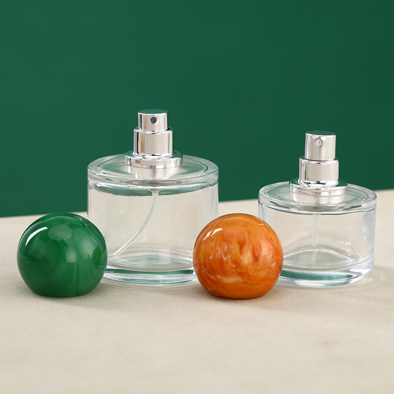 Colored Round Perfume Bottle With Atomizer