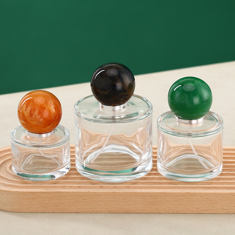 Colored Round Perfume Bottle With Atomizer