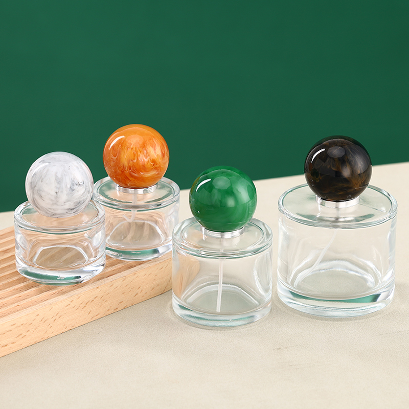 Colored Round Perfume Bottle With Atomizer