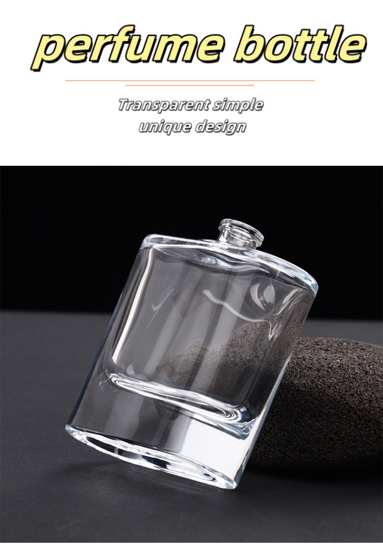 minimalist square glass perfume bottle