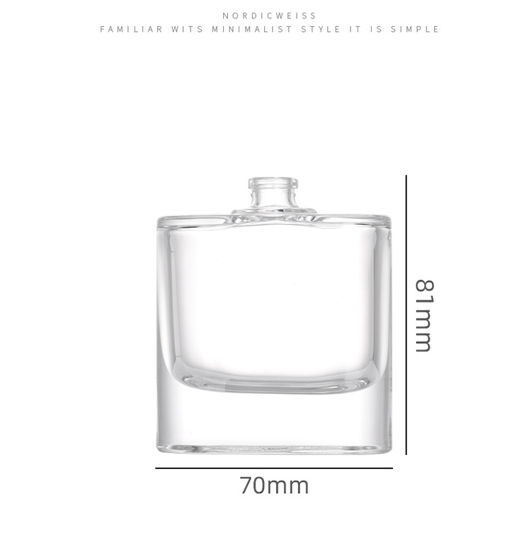 minimalist square glass perfume bottle