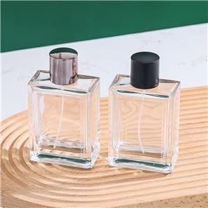 Vintage Square Perfume Bottle With Gold Spray