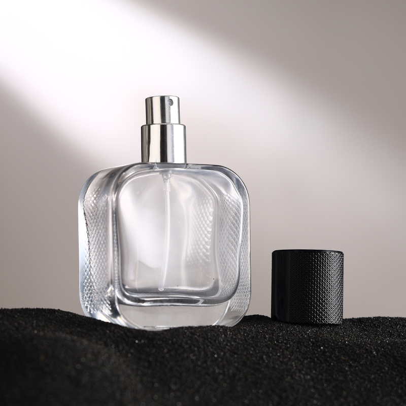 Frosted Square Glass Perfume Bottle With Magnetic Cap
