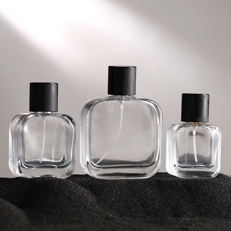 Frosted Square Glass Perfume Bottle With Magnetic Cap