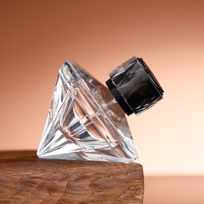 Classic Crystal Style Perfume Bottle With Heavy Glass Base