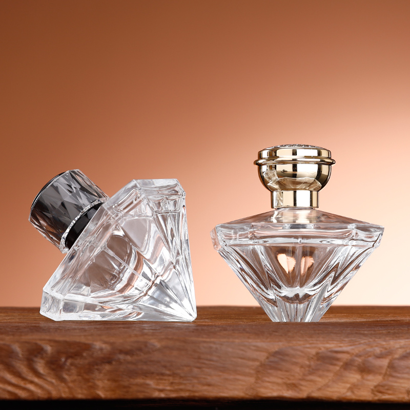Classic Crystal Style Perfume Bottle With Heavy Glass Base
