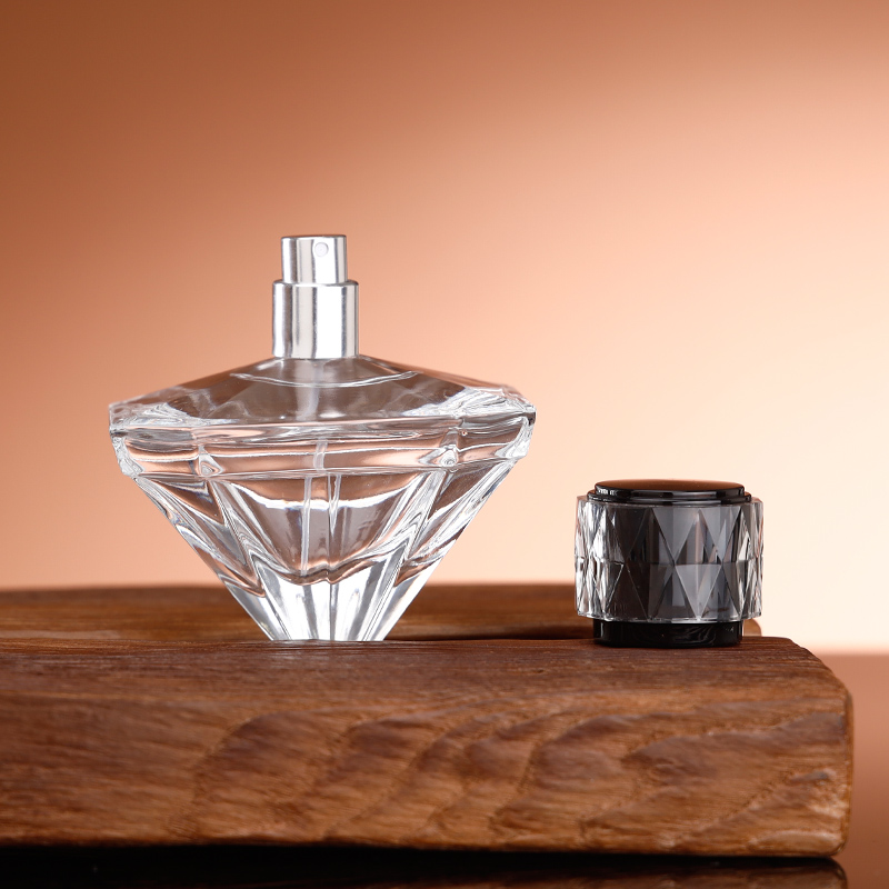 Classic Crystal Style Perfume Bottle With Heavy Glass Base