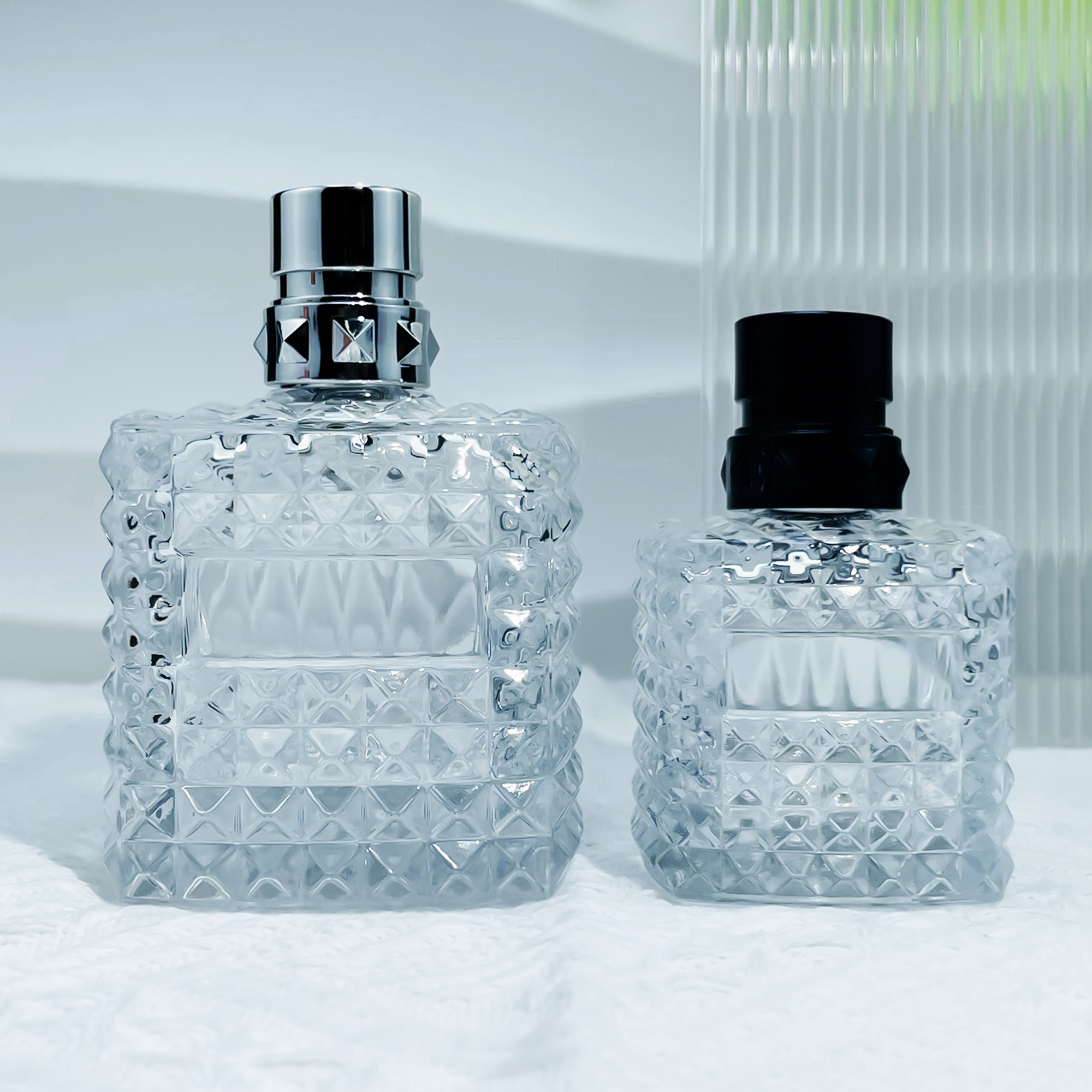 Luxury Crystal Perfume Bottle With Diamond Cut Glass