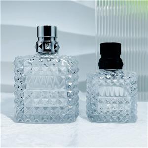 Luxury Crystal Perfume Bottle With Diamond Cut Glass