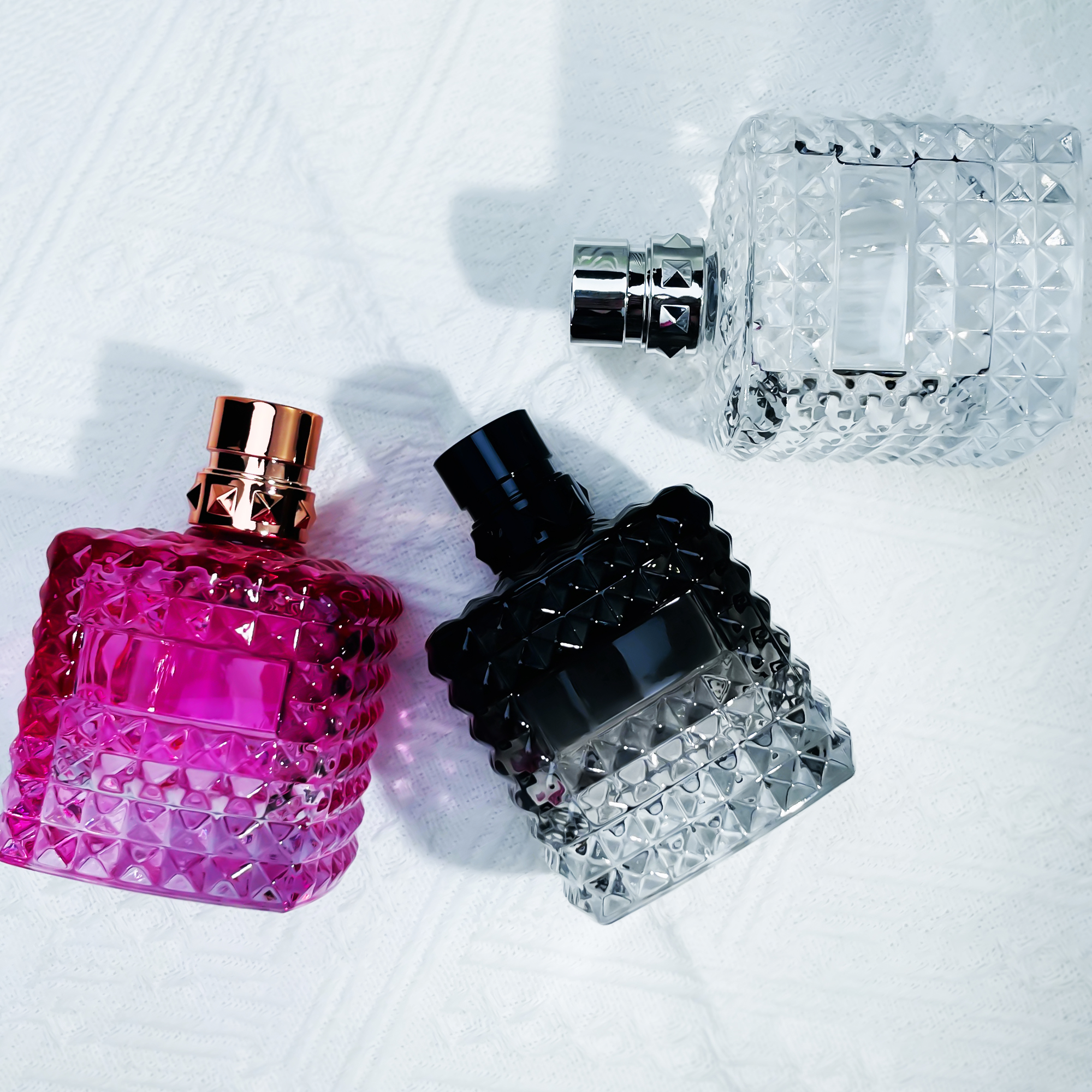 Luxury Crystal Perfume Bottle With Diamond Cut Glass
