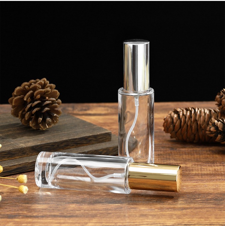 clear glass perfume bottle