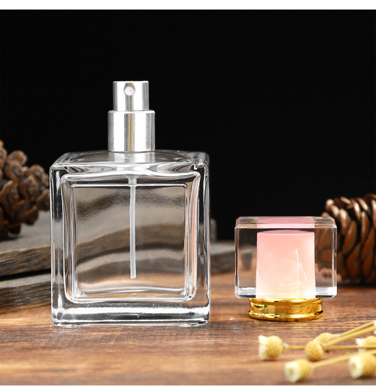 Botella de perfume de gran capacidad de 100 ml con elegante diseño de vidrio