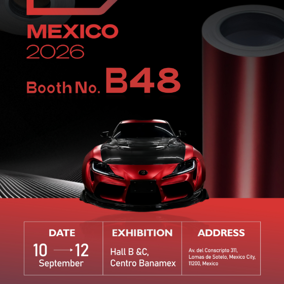 HANTAI presentará su película de PVC autoadhesiva y su vinilo para rotulación de automóviles en FESPA México 2026.