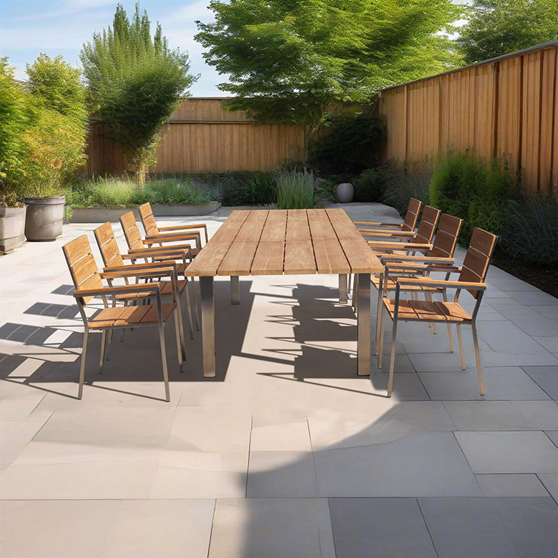 Teak Stainless Steel Garden Table And Chairs Sale