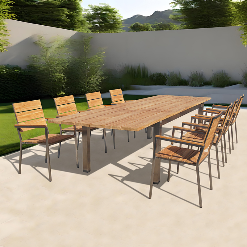 Teak Stainless Steel Garden Table And Chairs Sale