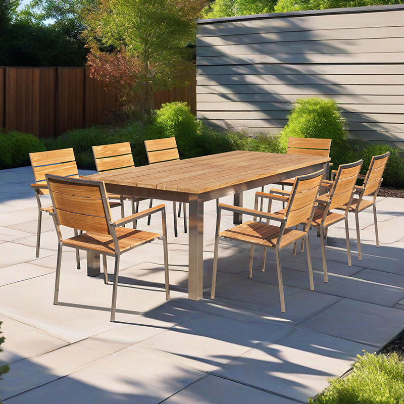 Teak Stainless Steel Garden Table And Chairs Sale