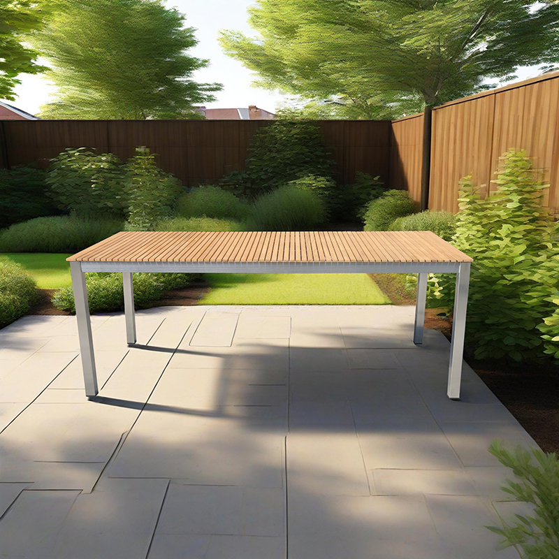 Teak Stainless Steel Outdoor Dining Furniture Set