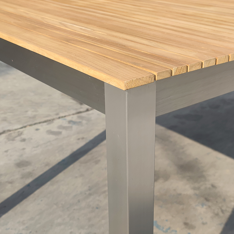 Teak Stainless Steel Outdoor Dining Furniture Set