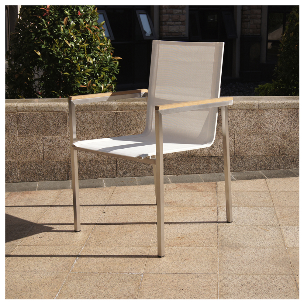 Teak Metal Extendable Outdoor Dining Table Set