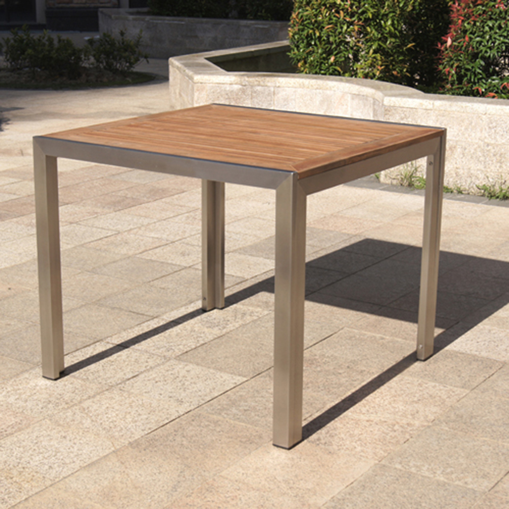 Teak Metal Patio Dining Table Furniture Set