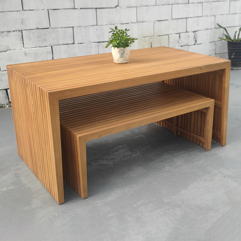 Outdoor Dining Table With Bench Seats