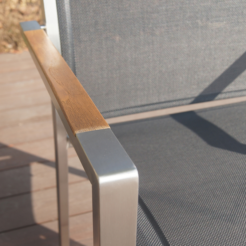 Stainless Steel Sling Garden Dining Table Set