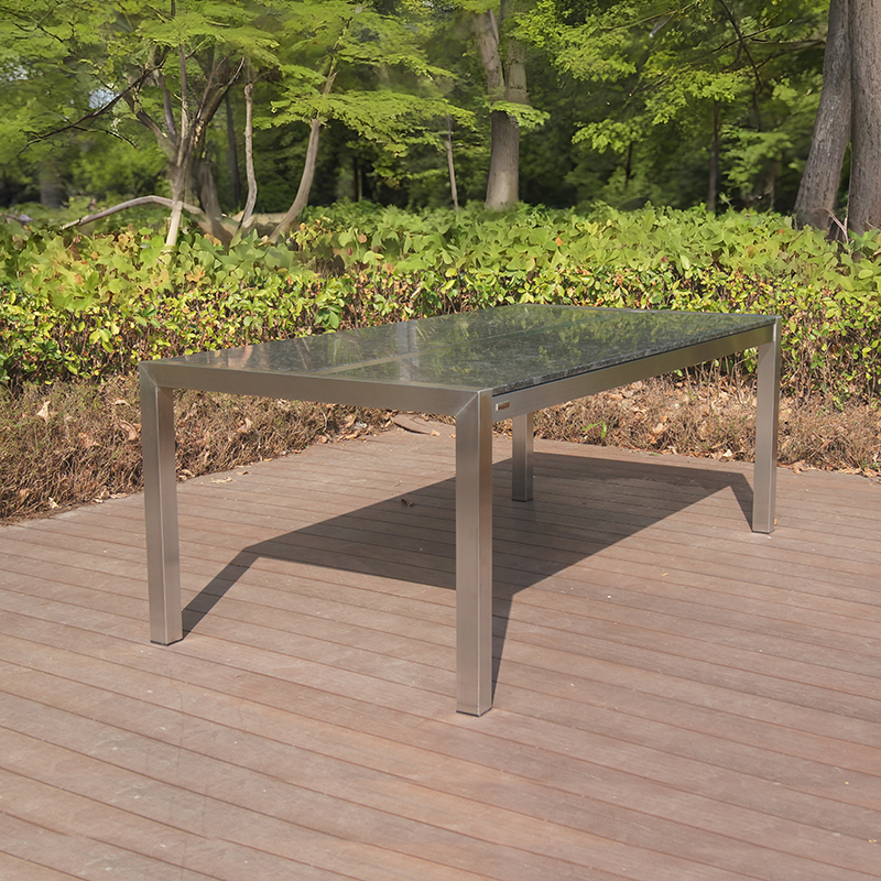Outdoor Garden Granite Top Patio Dining Table Set
