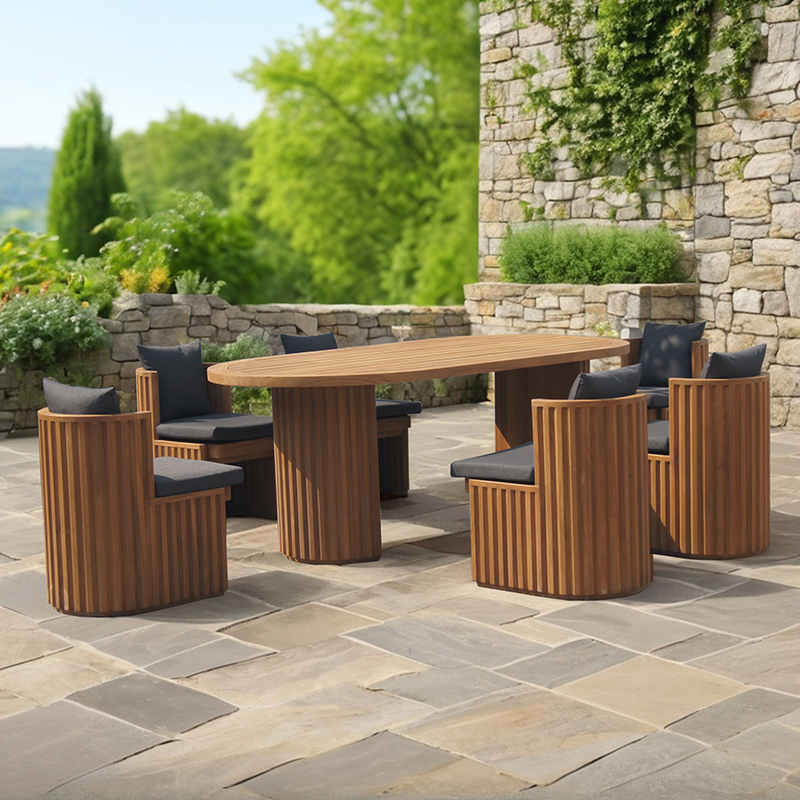 Outdoor Teak Wooden Table And Chairs