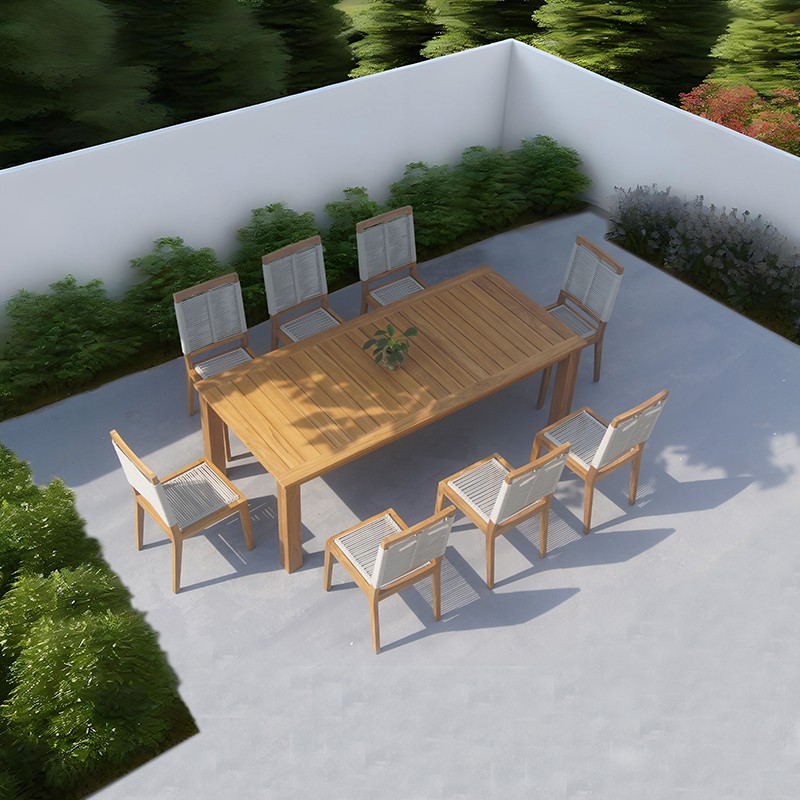 teak and rope outdoor furniture