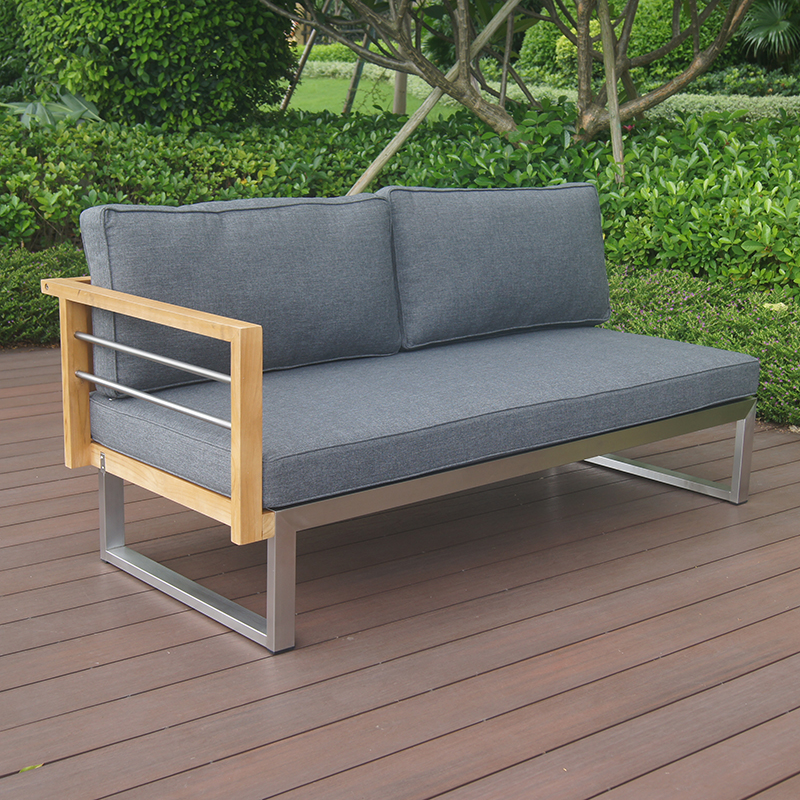 Stainless Steel Teak Outdoor Garden Couch Sofa Set