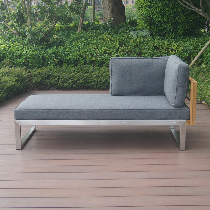 Stainless Steel Teak Outdoor Garden Couch Sofa Set