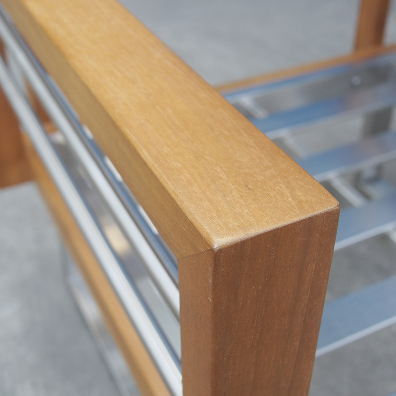 Stainless Steel Teak Outdoor Garden Couch Sofa Set