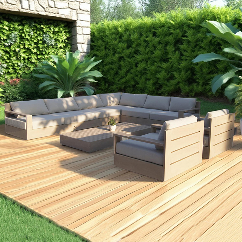 Teak Outdoor Patio Sectional Couch Furniture Set