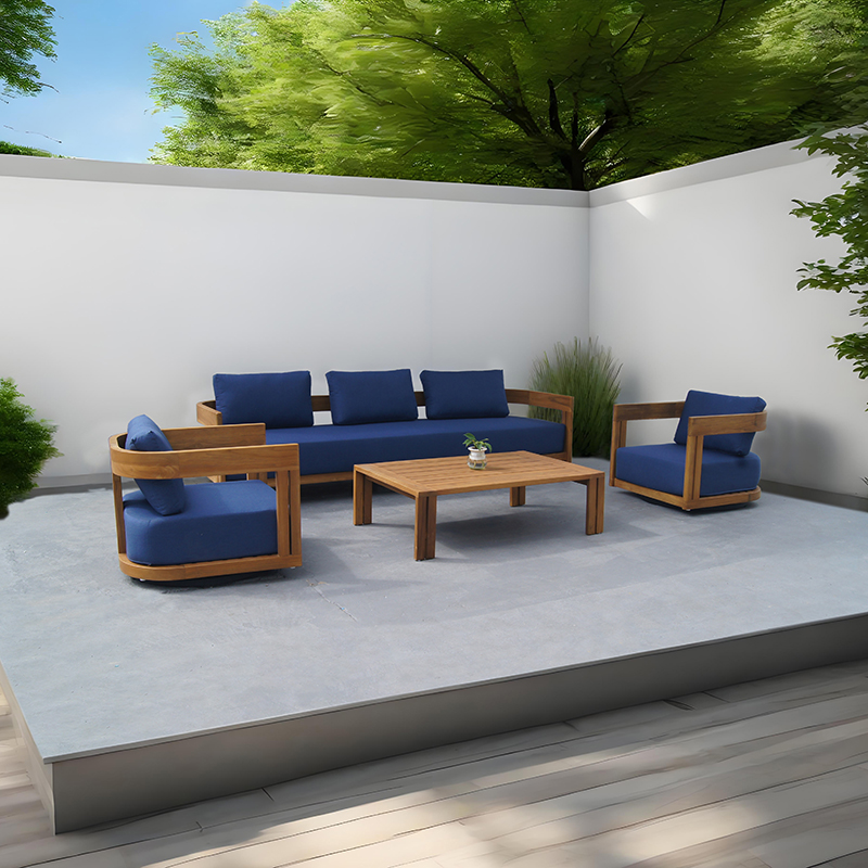 Modern Teak Outdoor Garden Couch Sofa Set
