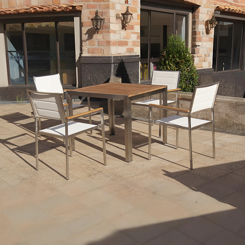 Outdoor Patio Teak Café Table And Chair Set