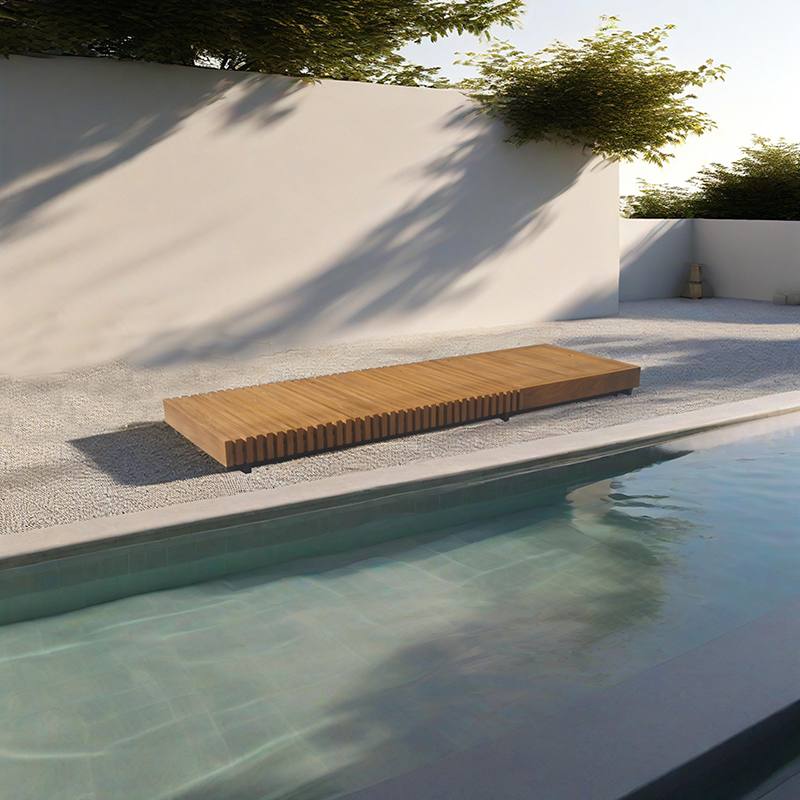 Teak Wood Beach Garden Sun Bed Outdoor Furniture