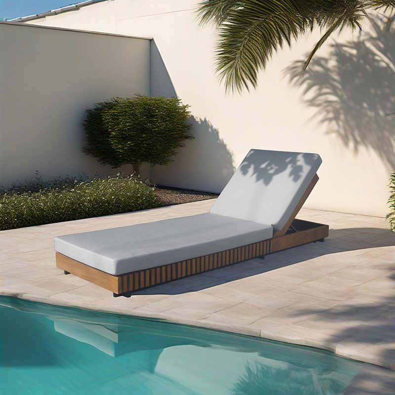Teak Wood Beach Garden Sun Bed Outdoor Furniture